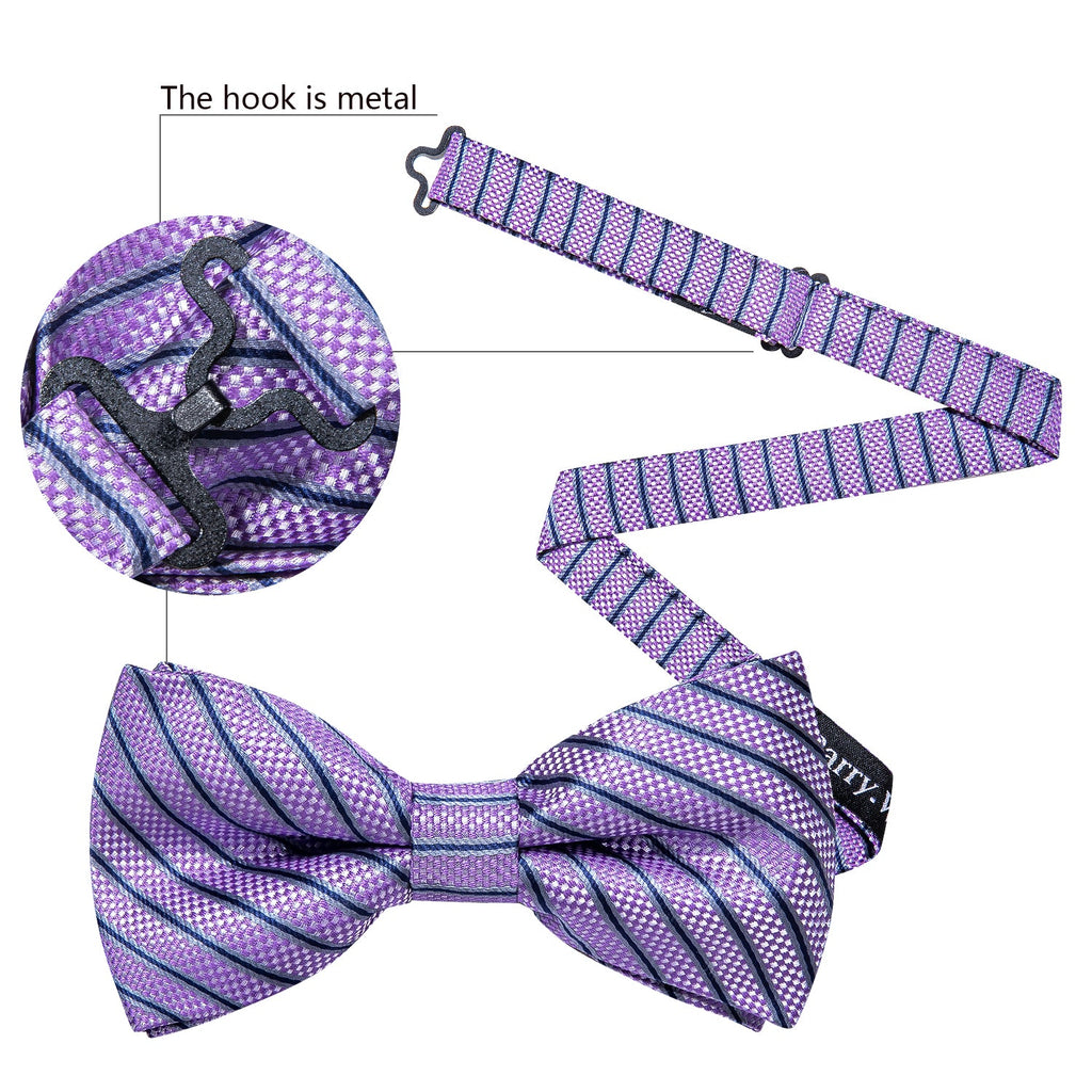 GentCrest Purple Striped Bowtie Set - Image 4