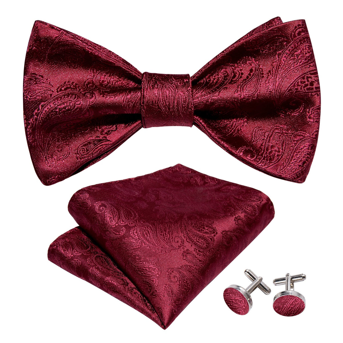 Bloody Mary , Pocket Square and Cufflinks Bow Tie Set - GentCrest - View 2