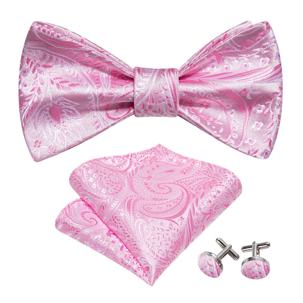 Pink Floral Bow Tie Set - GentCrest - View 4