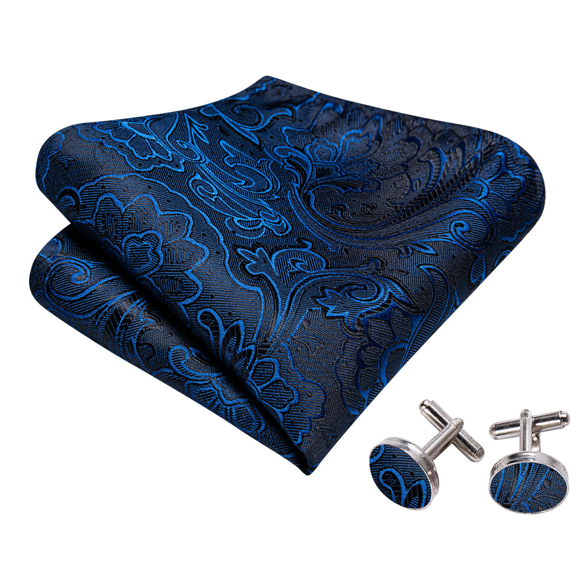 Blue Paisley Bow Tie Set - GentCrest - View 6