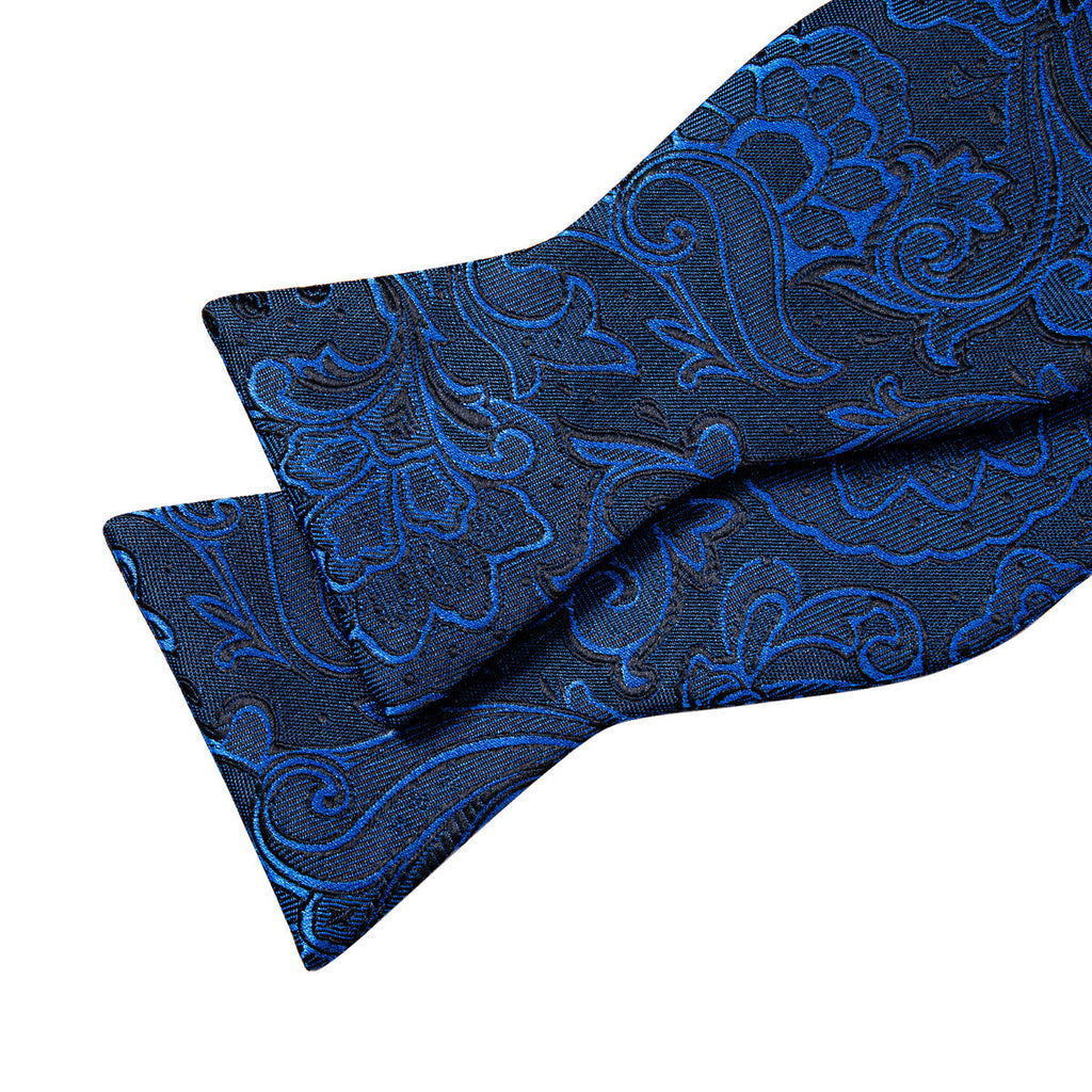 Blue Paisley Bow Tie Set - GentCrest - View 5