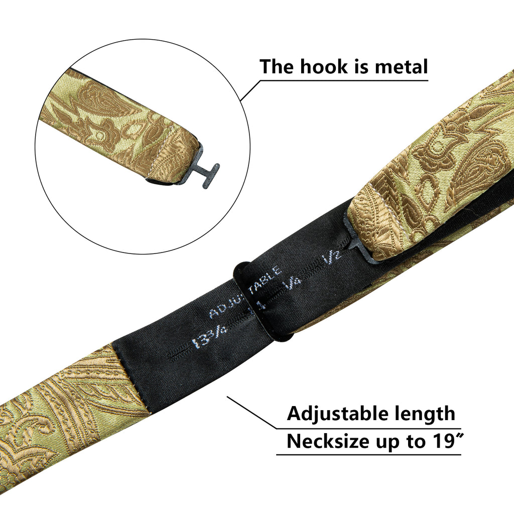 Gold Paisley Bow Tie Set - GentCrest - View 4