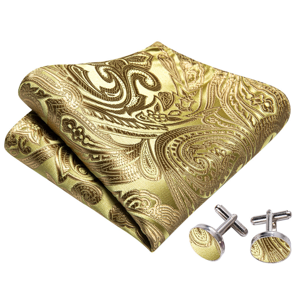 Gold Paisley Bow Tie Set - GentCrest - View 5