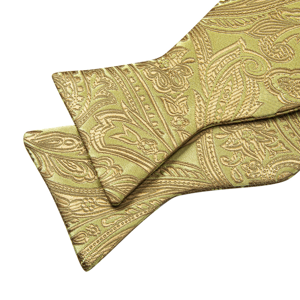 Gold Paisley Bow Tie Set - GentCrest - View 6