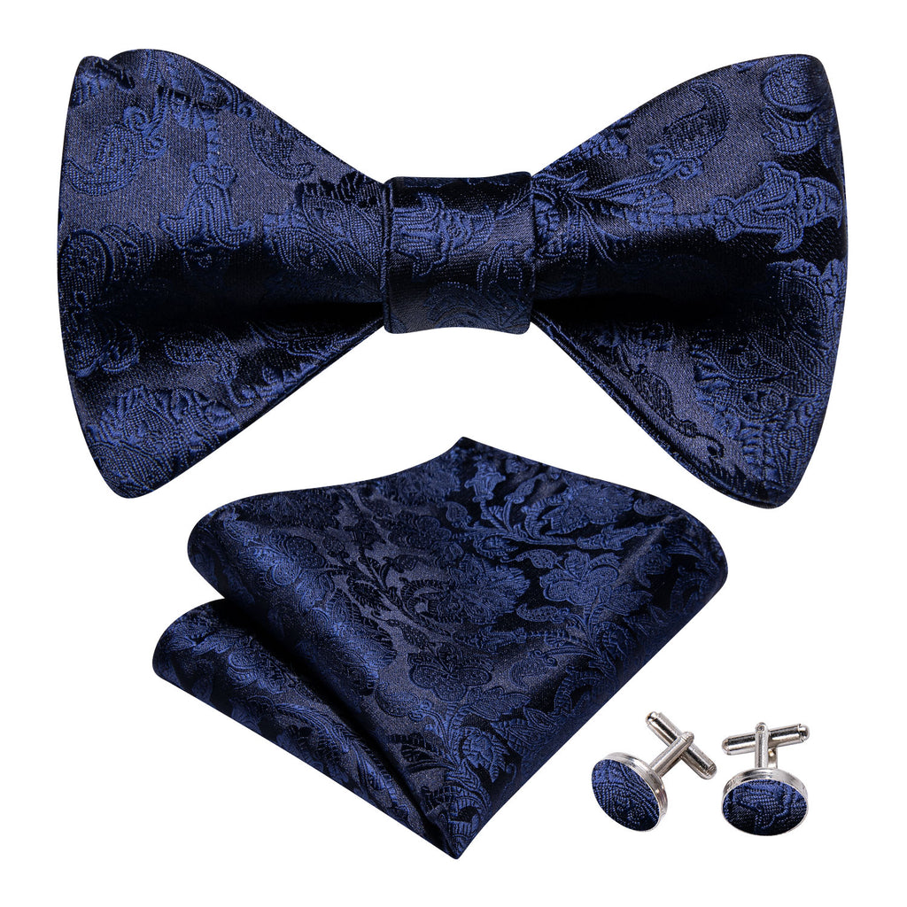 Blue Paisley Bow Tie Set - GentCrest - View 2