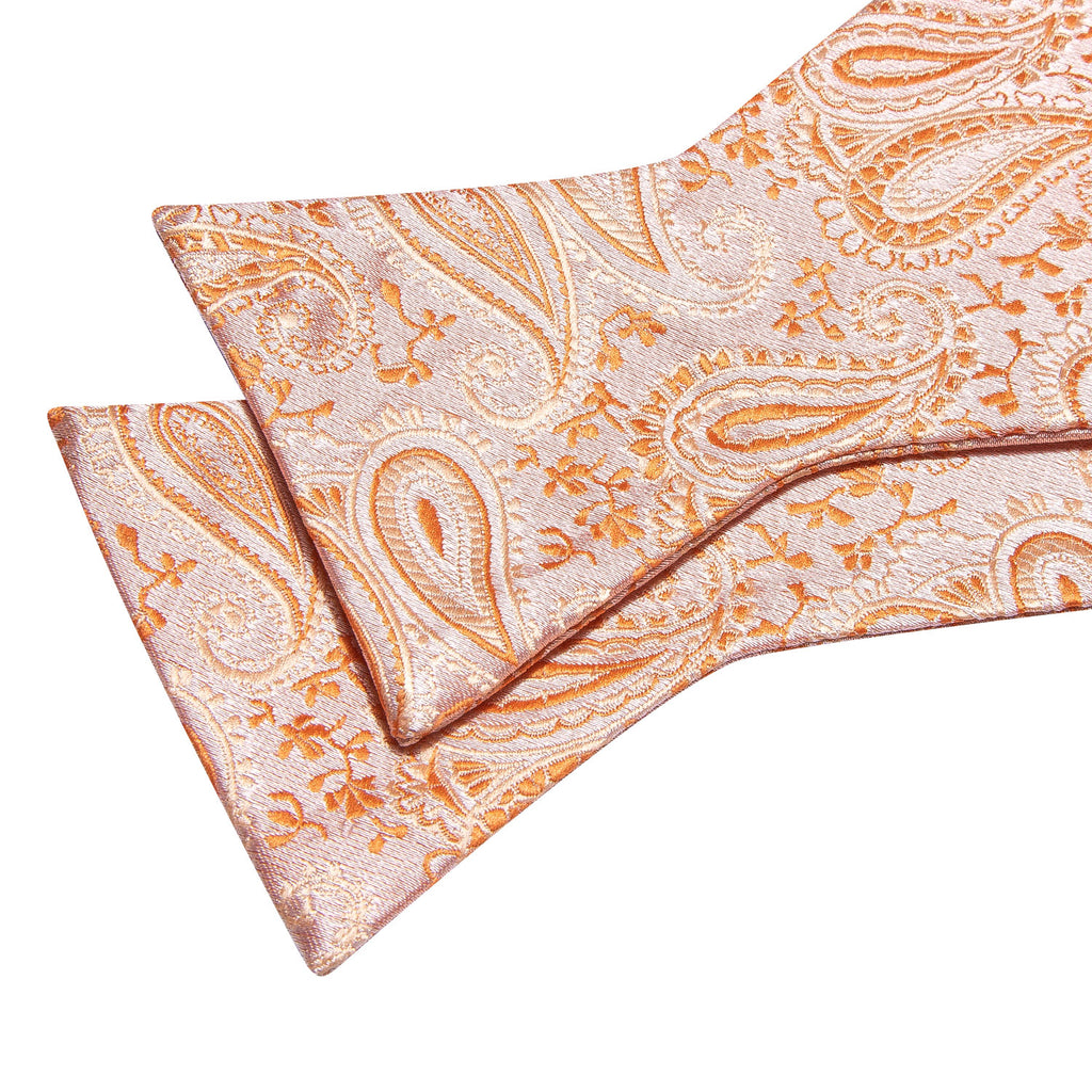 Orange Paisley Bow Tie Set - GentCrest - View 4