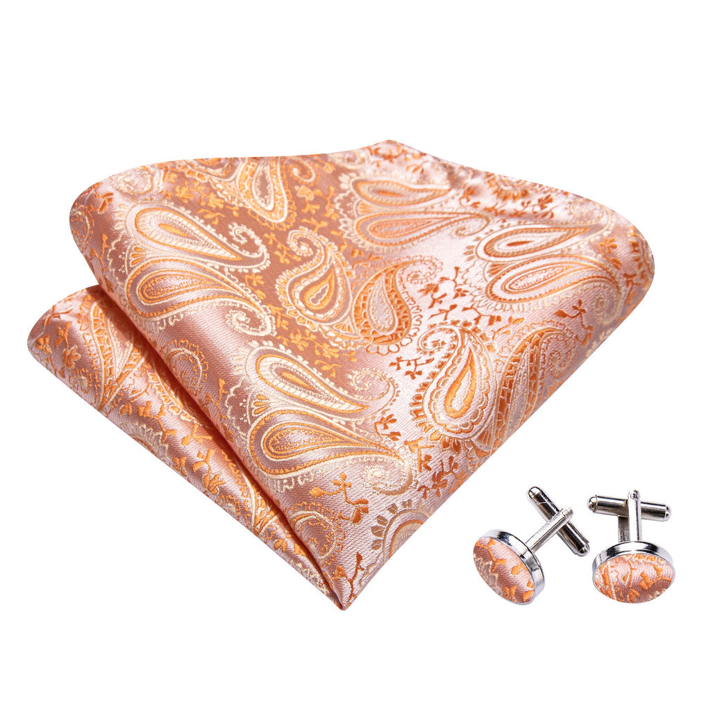 Orange Paisley Bow Tie Set - GentCrest - View 5