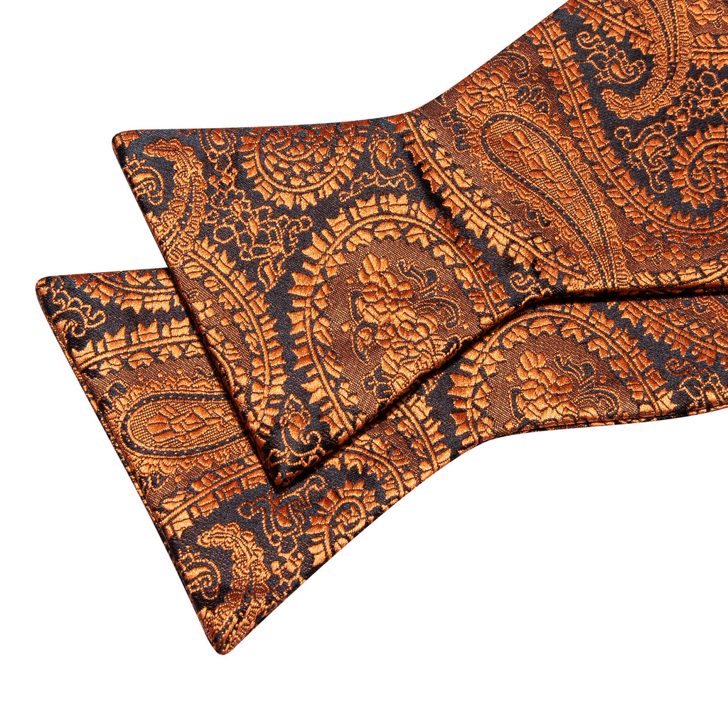 Brown Paisley Bow Tie Set - GentCrest - View 4