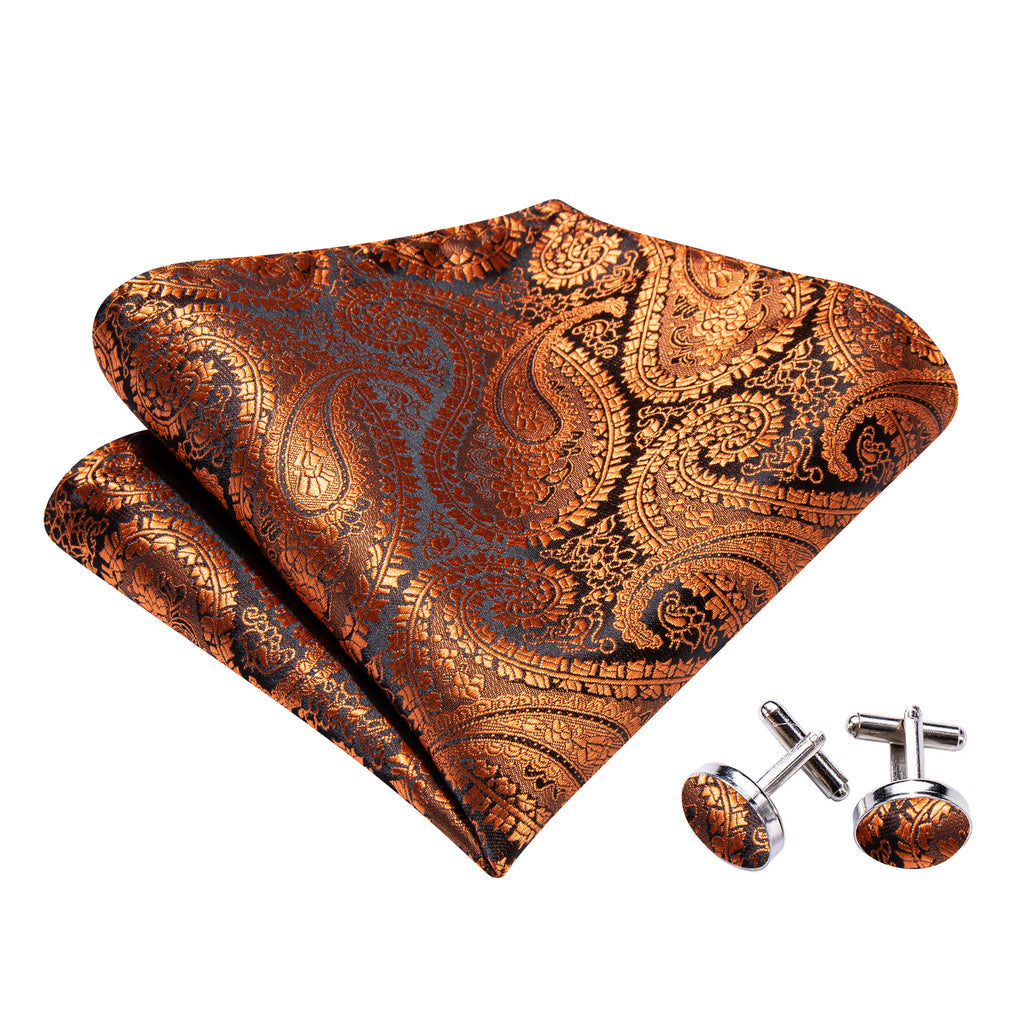 Brown Paisley Bow Tie Set - GentCrest - View 5