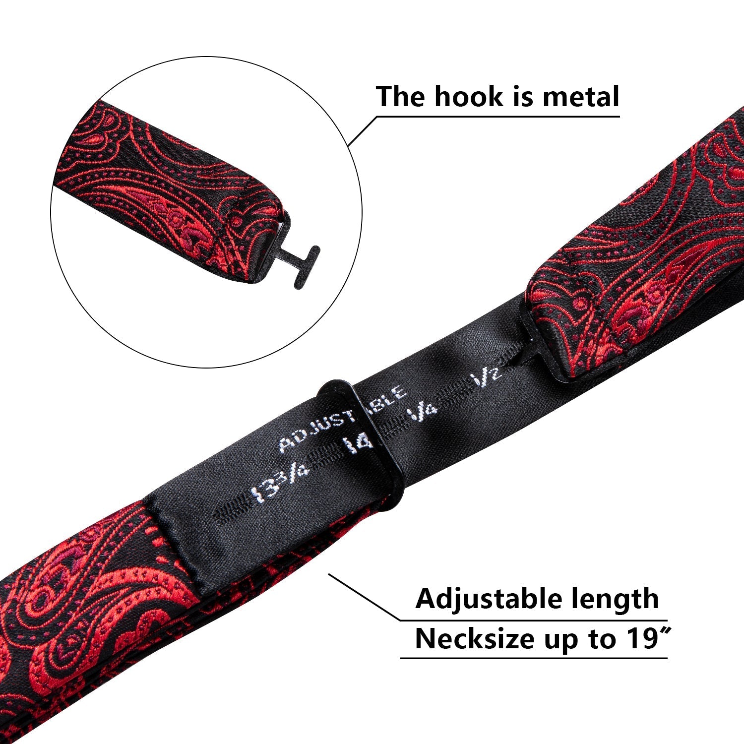 Royal Red Paisley Bow Tie Set - GentCrest - View 5