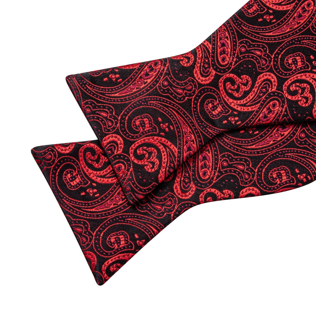 Royal Red Paisley Bow Tie Set - GentCrest - View 3