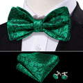 Green Floral Bow Tie Set - GentCrest