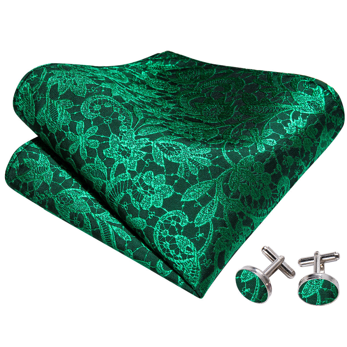 Green Floral Bow Tie Set - GentCrest - View 6