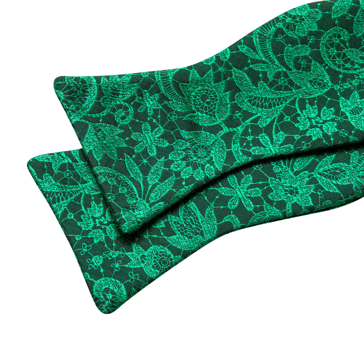 Green Floral Bow Tie Set - GentCrest - View 7