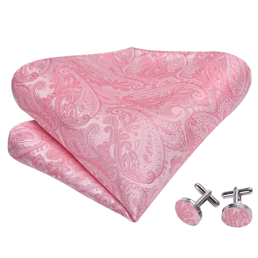 Pink Paisley Bow Tie Set - GentCrest - View 5