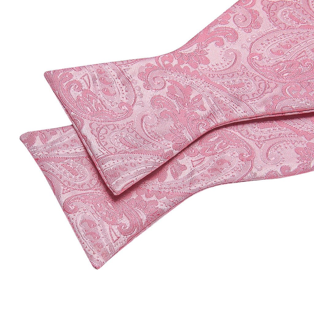 Pink Paisley Bow Tie Set - GentCrest - View 6