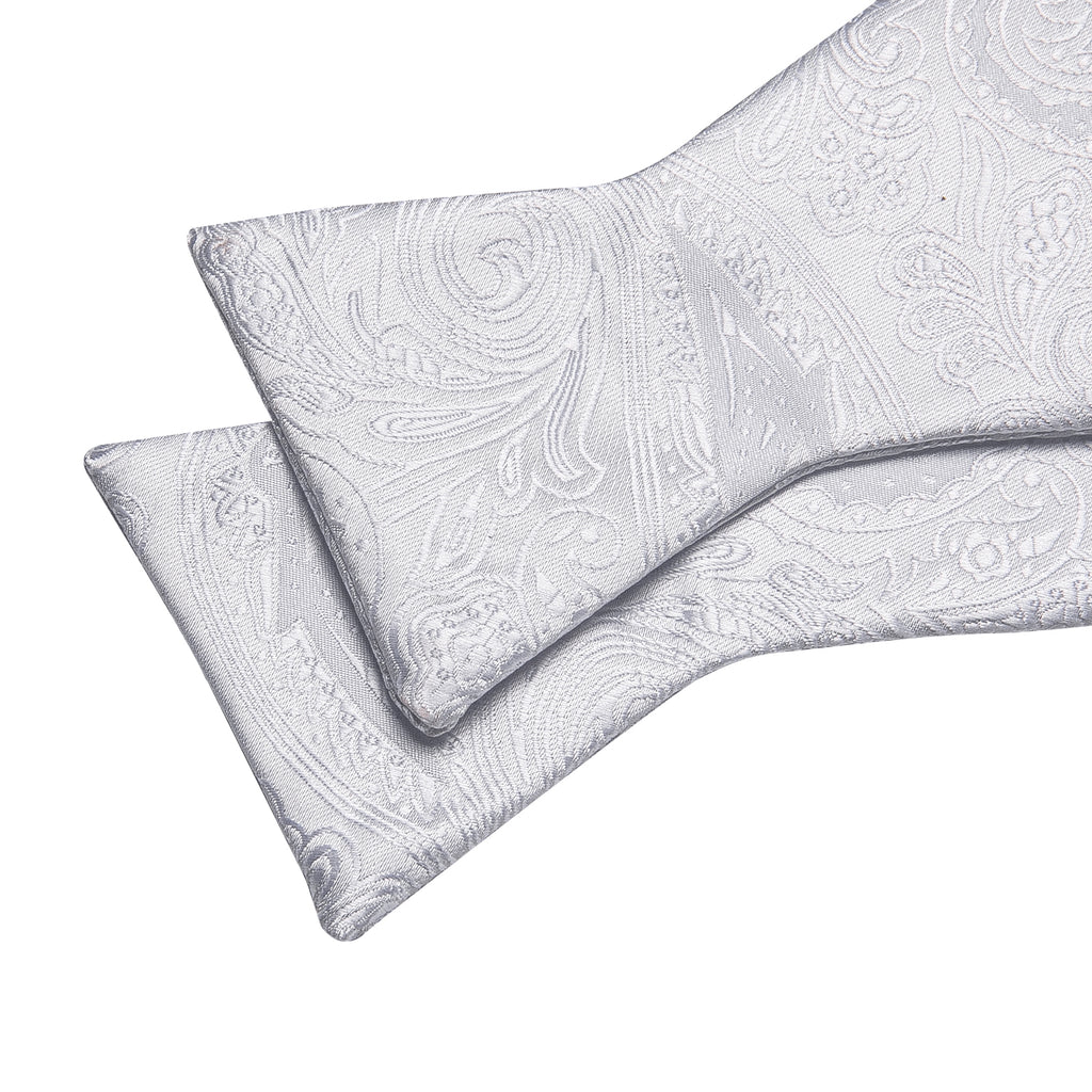 White Paisley Bow Tie Set - GentCrest - View 3