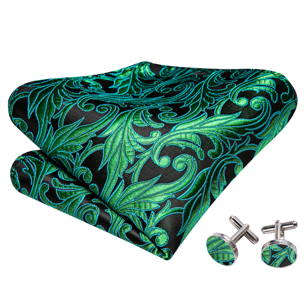 Fashion Green Paisley Bow Tie Set - GentCrest - View 6