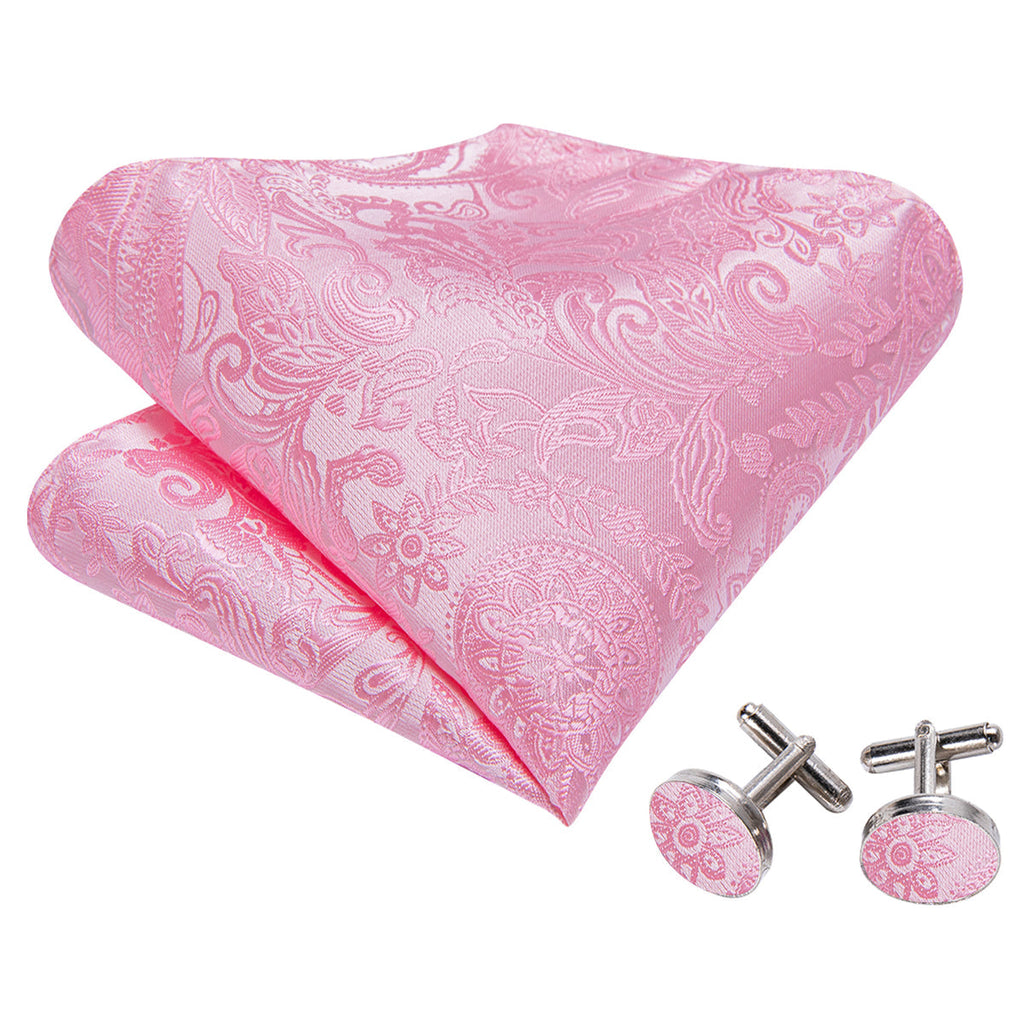 Pink Paisley Bow Tie Set - GentCrest - View 5