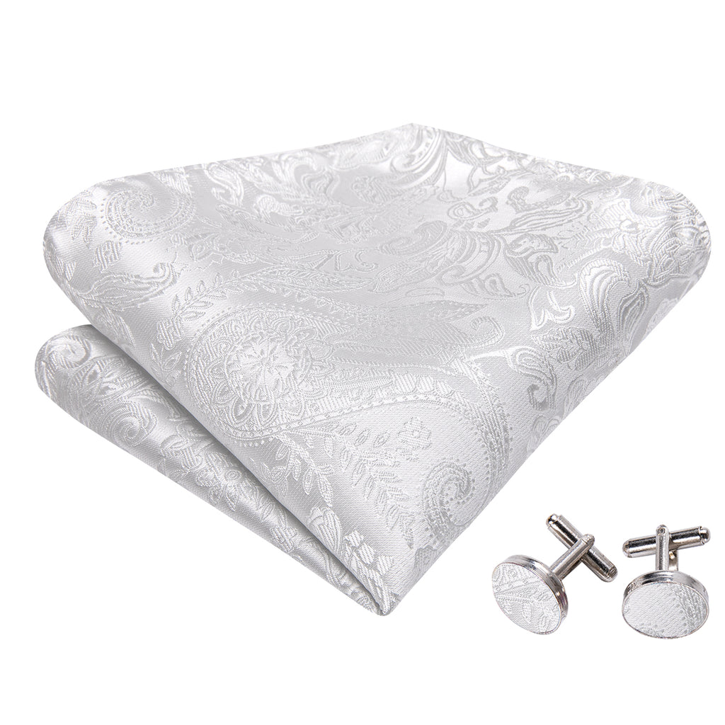 White Paisley Bow Tie Set - GentCrest - View 5