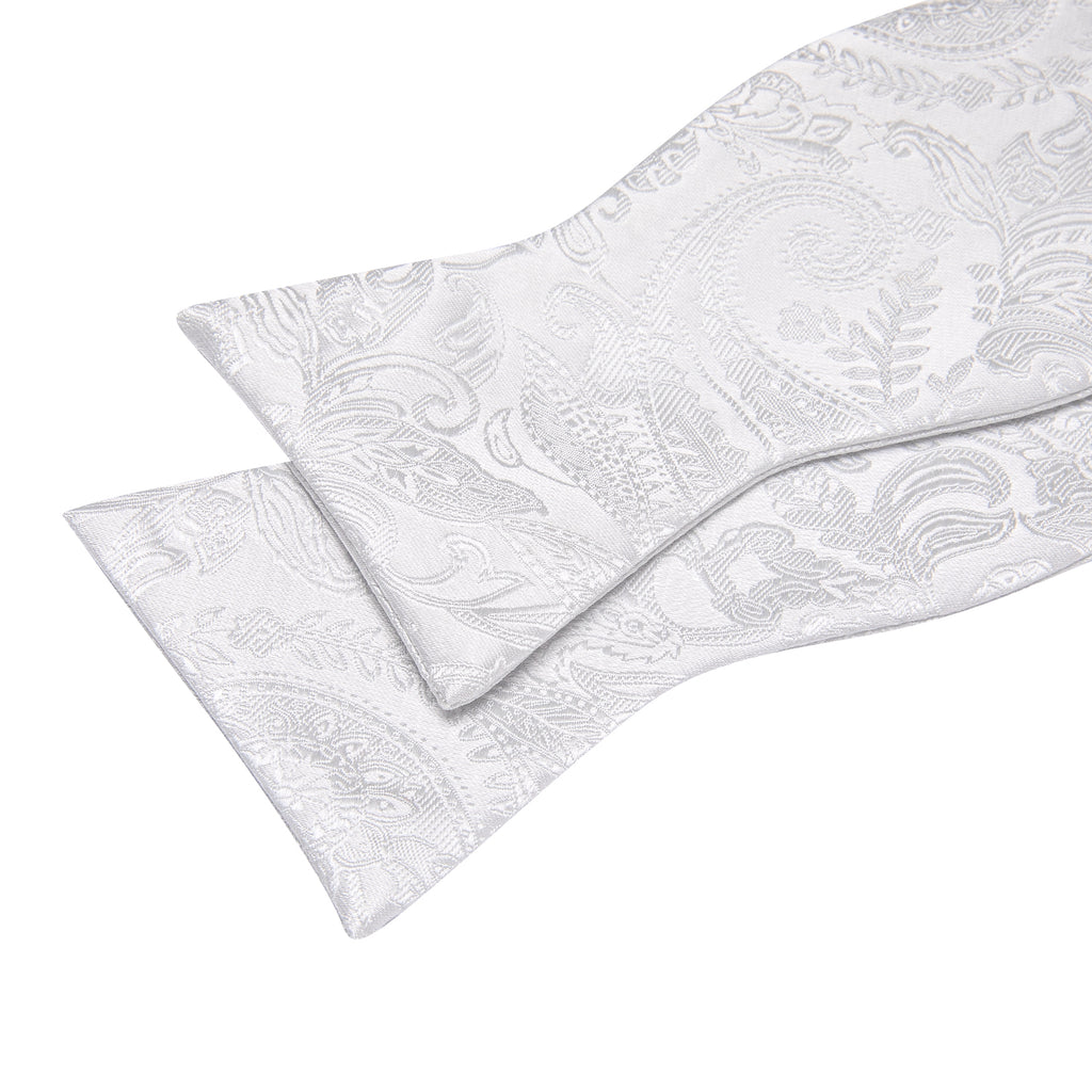 White Paisley Bow Tie Set - GentCrest - View 6