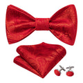 Strong Red Paisley Bow Tie Set - GentCrest
