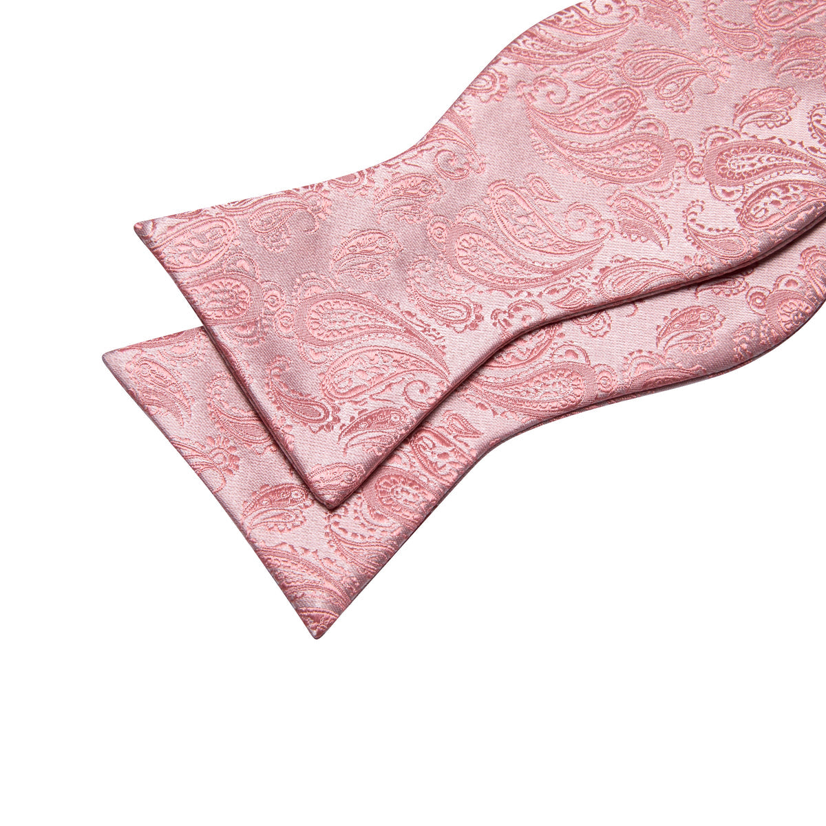 Pink Silver Paisley Bow Tie Set - GentCrest - View 5