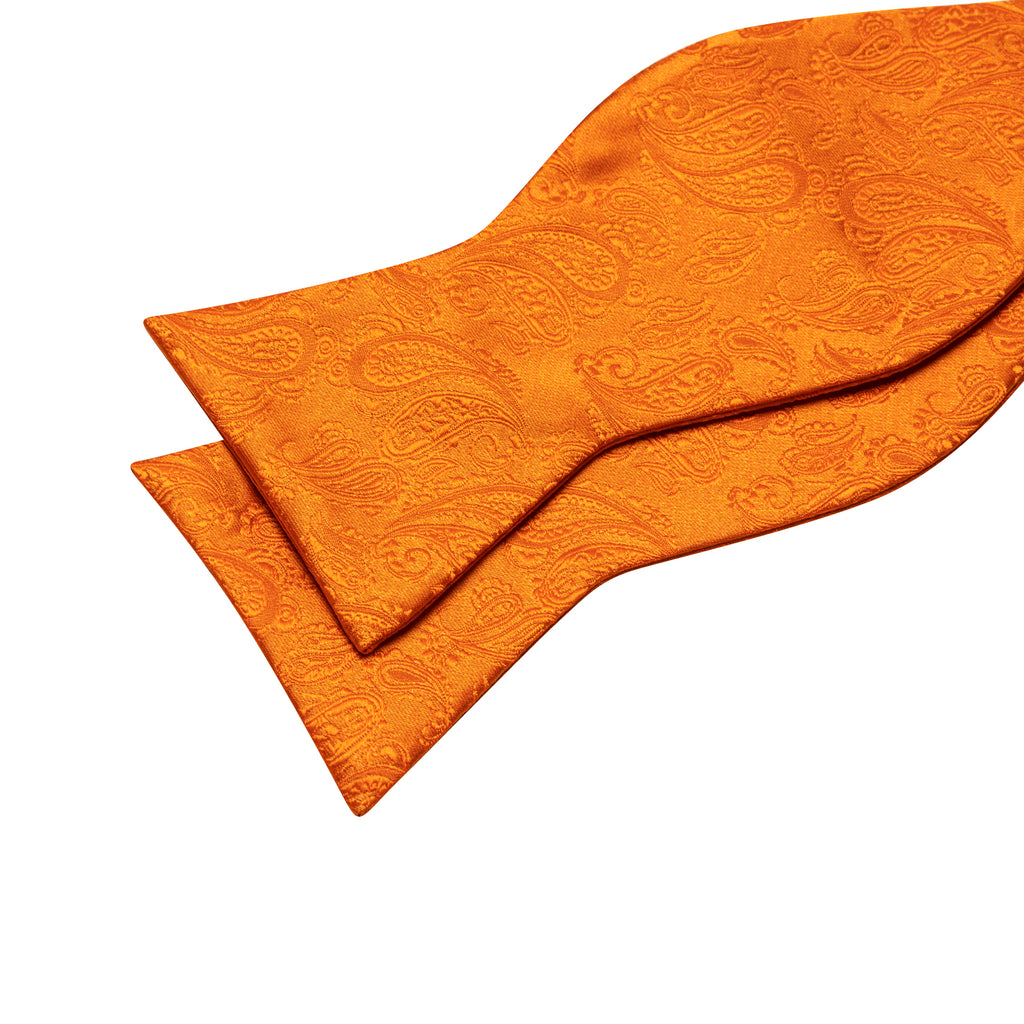 Orange Paisley Bow Tie Set - GentCrest - View 6