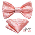 Pink Paisley Formal Bow Tie Set - GentCrest