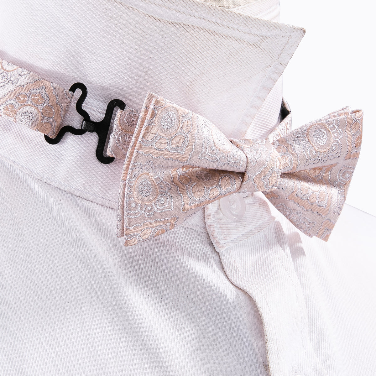 Pink Paisley Silk Children Bow Tie Set - GentCrest - View 4