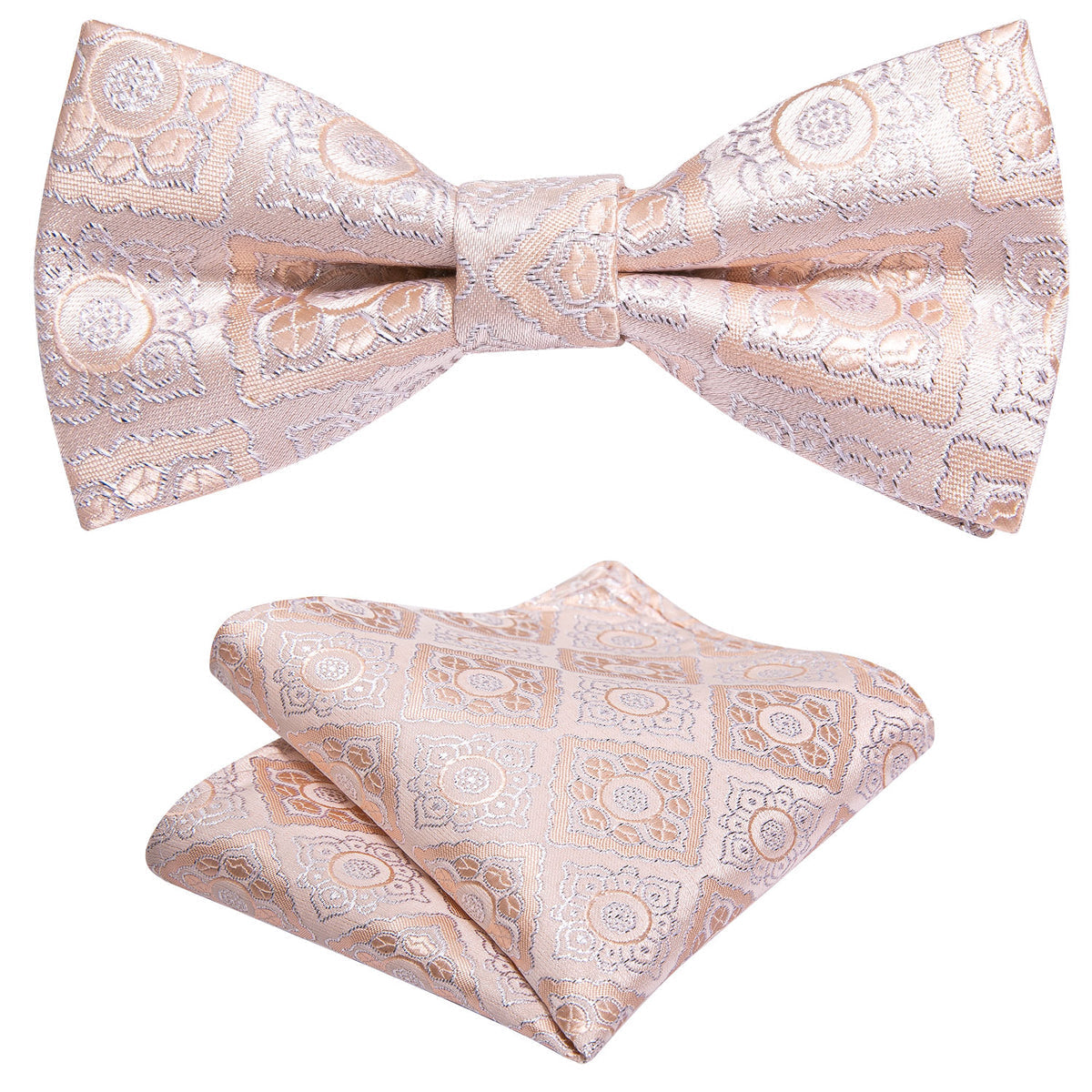 Pink Paisley Silk Children Bow Tie Set - GentCrest - View 6