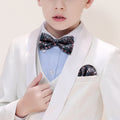 Black Pink Floral Silk Children Bow Tie Set - GentCrest