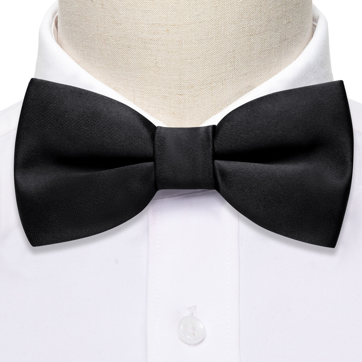 Black Solid Children Bow Tie Set - GentCrest - View 5