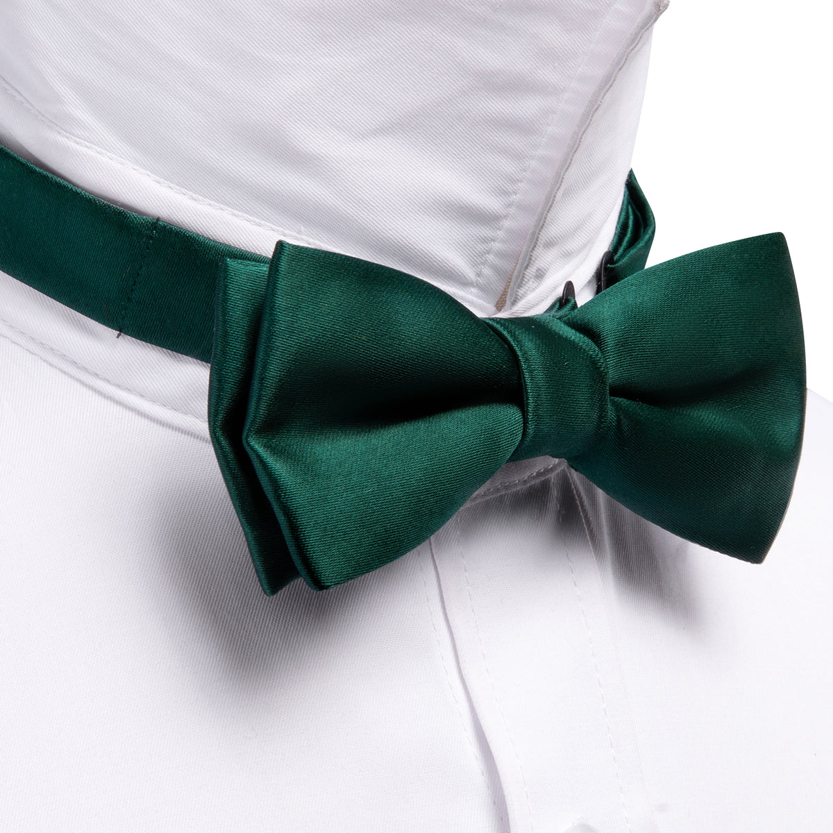 Green Solid Children Bow Tie Set - GentCrest - View 3
