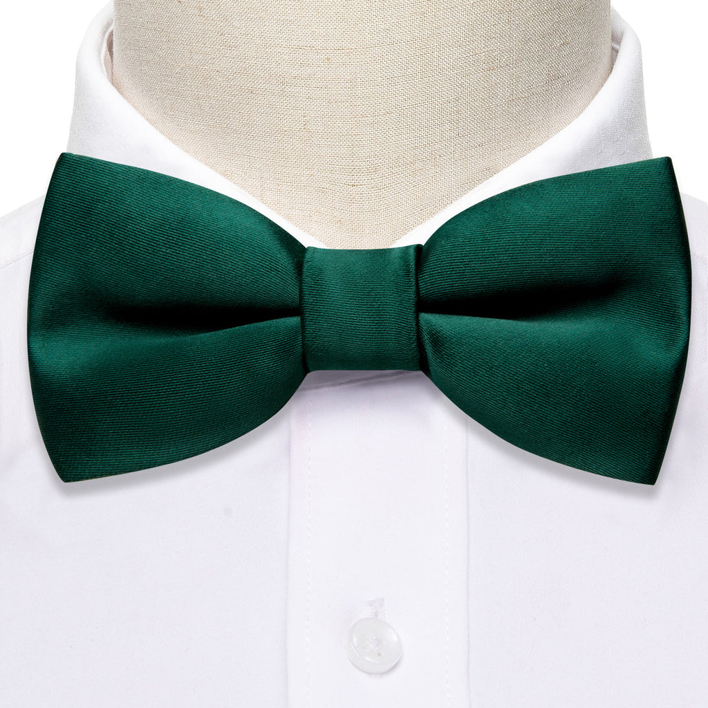 Green Solid Children Bow Tie Set - GentCrest - View 2