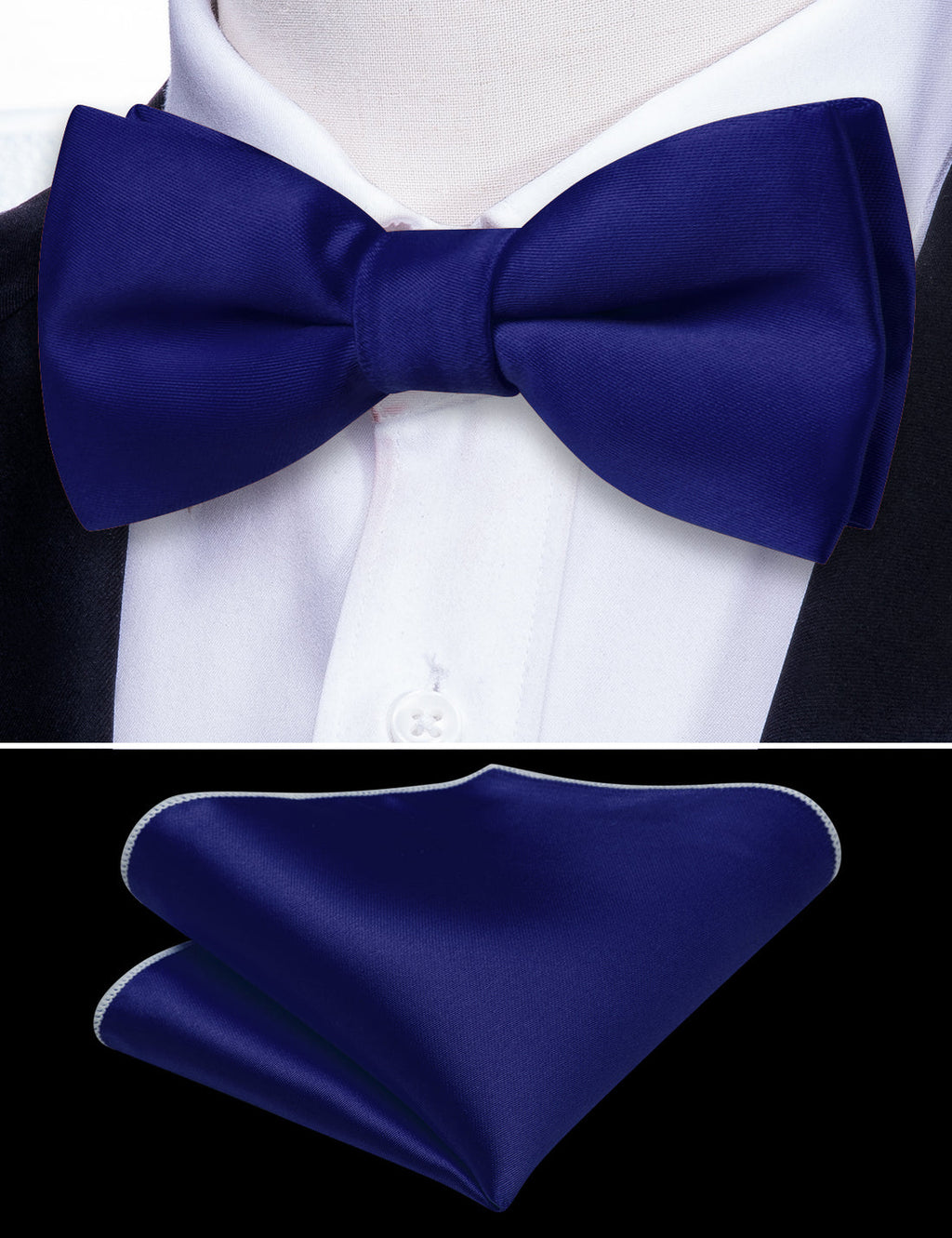 Ultra Marine Solid Kid's Bow Tie Set - GentCrest - View 4