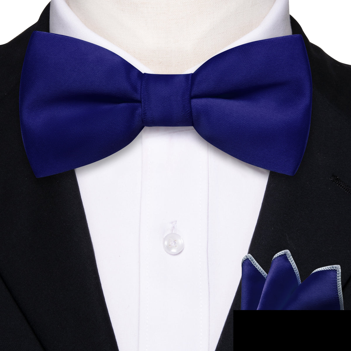 Ultra Marine Solid Kid's Bow Tie Set - GentCrest - View 6