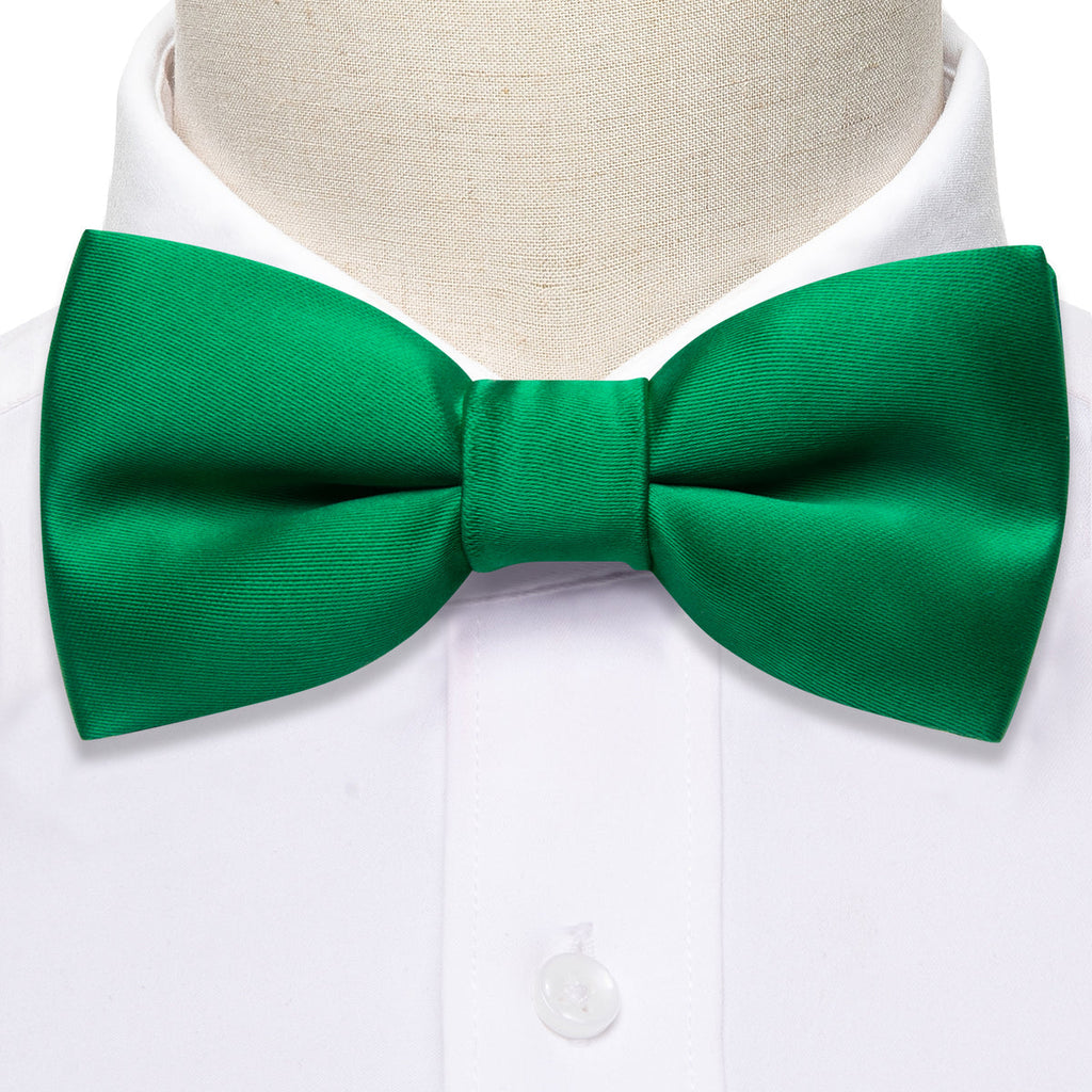 Light Green Solid Kids Bow Tie Set - GentCrest - View 4