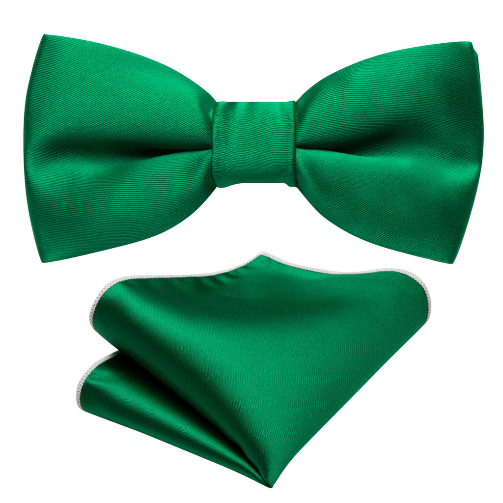 Light Green Solid Kids Bow Tie Set - GentCrest - View 5