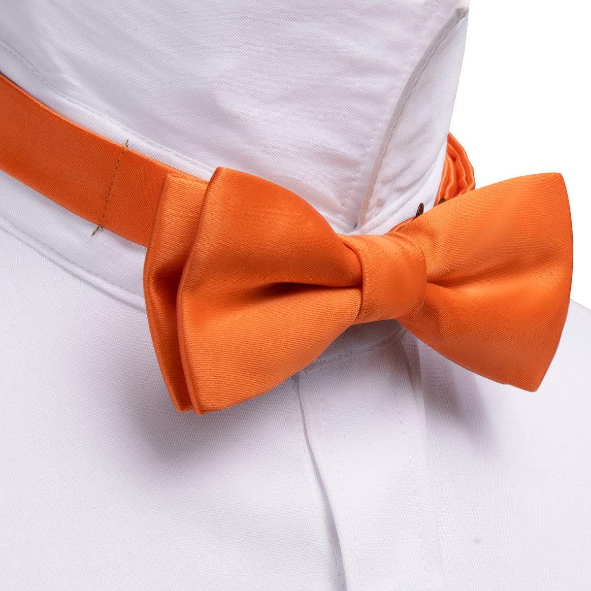 Orange Solid Kids Bow Tie Set - GentCrest - View 3