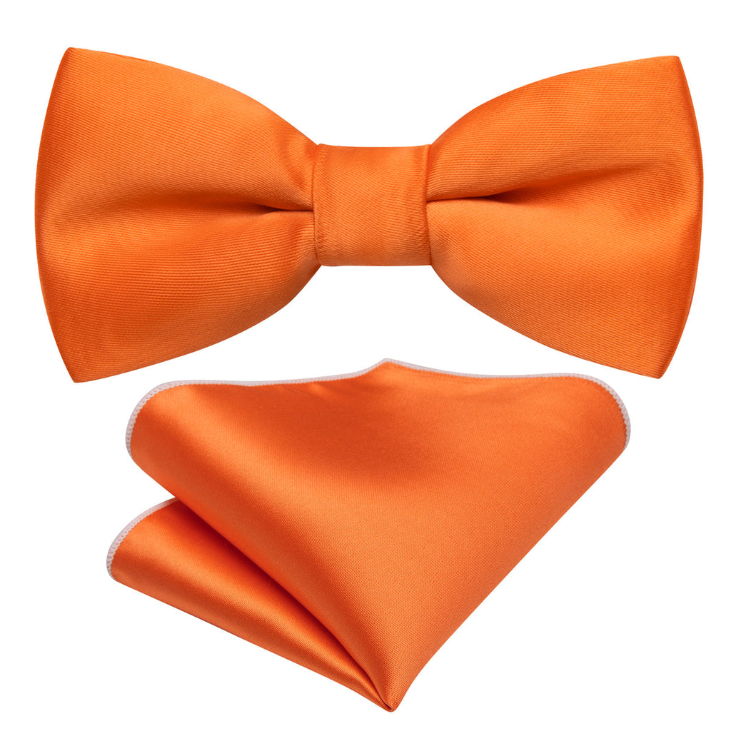 Orange Solid Kids Bow Tie Set - GentCrest - View 5