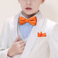 Orange Solid Kids Bow Tie Set - GentCrest