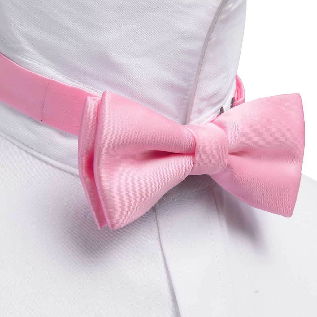 Pink Solid Children Bow Tie Set - GentCrest - View 2