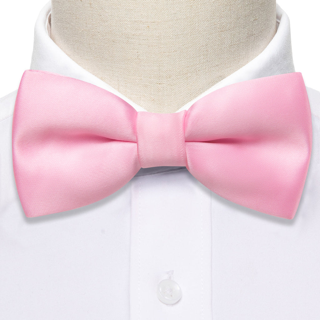 Pink Solid Children Bow Tie Set - GentCrest - View 3