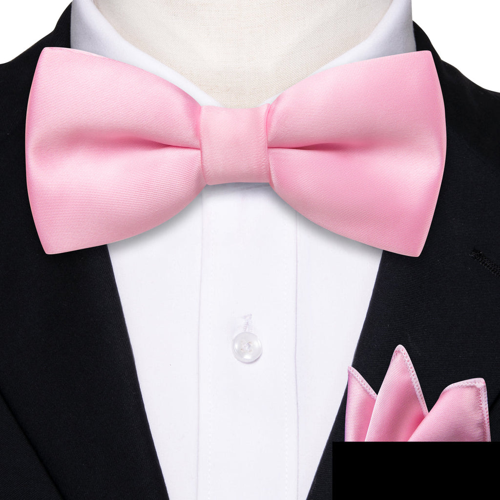 Pink Solid Children Bow Tie Set - GentCrest - View 6
