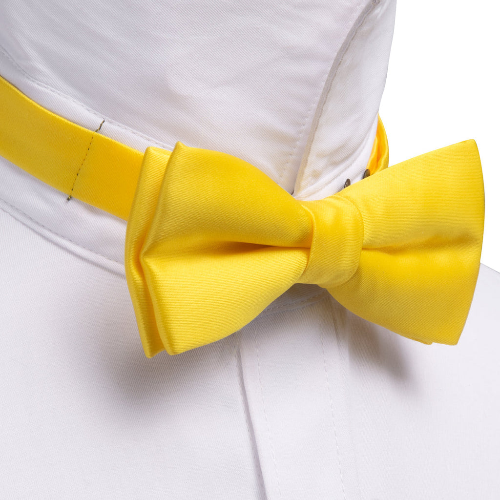 Canary Solid Bow Tie Set - GentCrest - View 2