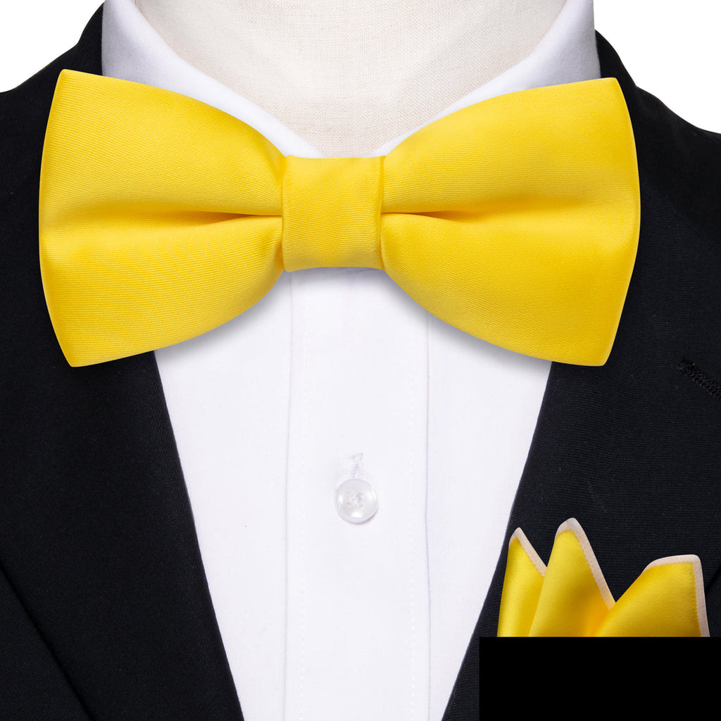 Canary Solid Bow Tie Set - GentCrest - View 6