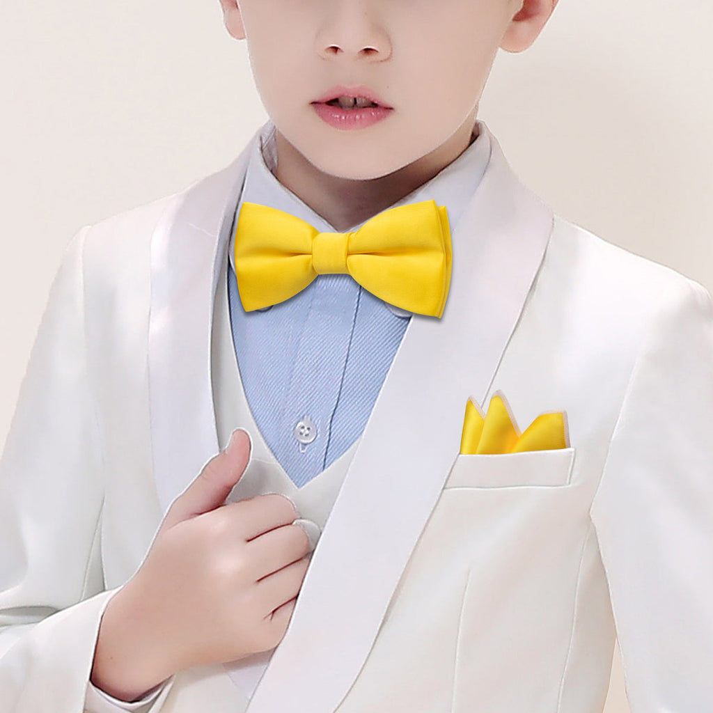 Canary Solid Bow Tie Set - GentCrest