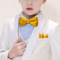 Golden Yellow Solid Kids Bow Tie Set - GentCrest