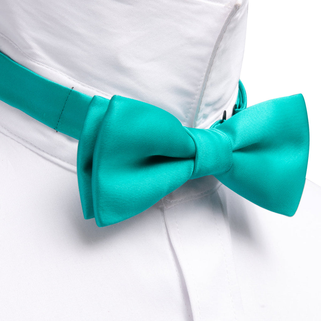 Aqua Solid Kids Bow Tie Set - GentCrest - View 2
